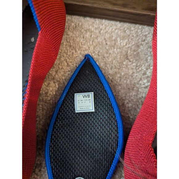 Rothys The Point Ballet Flats Womens 8 Red Knit Fabric Casual Comfort Shoes - Picture 7 of 7